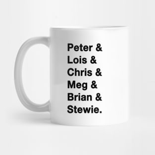 Family Guy Names Mug